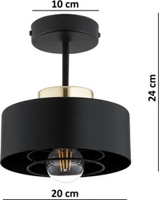 BRILAGI - lustră aplicată SPRING 1xE27/60W/230V Ø 20 cm negru/auriu