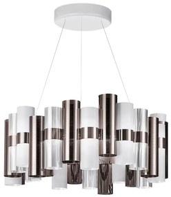 Lustra LED moderna design Art Deco realizata manual LA LOLLO L Pewter