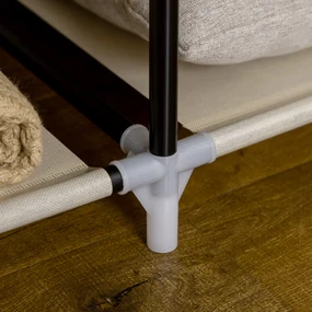 HOMCOM Dulap Portabil din Stofă cu 8 Rafturi și 2 Bare, Organizator Haine cu Ușă Rulantă, 125x43x162.5 cm, Bej | Aosom Romania