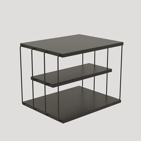 NOPTIERA JOE, 50X40X34 CM, ANTRACIT/NEGRU, CADRU METAL, PAL MELAMINAT 18 MM