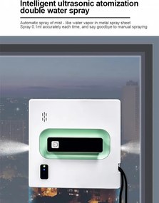 Resigilat: Robot curatare geamuri Finlux J2Fenster, 72 W, Giroscop, Pulverizare lateral, Tuya/Smart Life, Alb