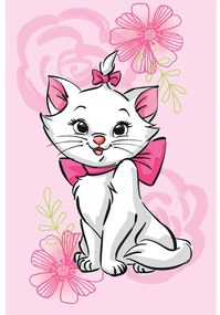 Disney Marie Pink Flower pătură de fleece 100x150cm