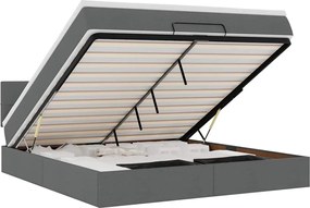 vidaXL Cadru pat otoman cu saltea țesătură gri închis 180x200 cm