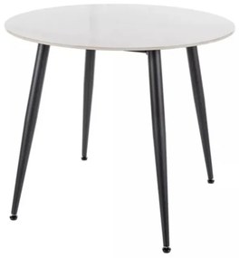 Masa rotunda de dining RION 90 cm cu blat ceramic, marmura alba