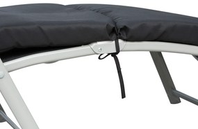 Outsunny Șezlong pliabil 7 poziții, șezlong înclinabil, confort sporit cu saltea + cotiere, metal epoxidic, textilenă, poliester Negru | Aosom Romania