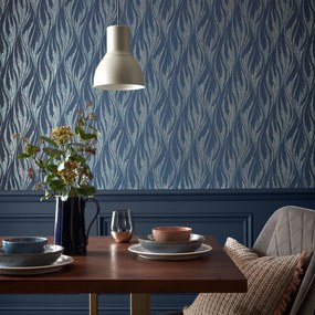 Tapet Ripple, Blue Dusk Luxury Feature, 1838 Wallcoverings, 5.3mp / rola