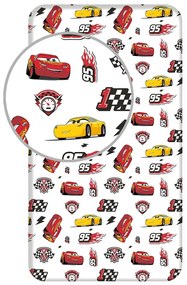 Cearceaf pentru copii din bumbac cu elastic 90x200 cm Cars "McQueen" – Jerry Fabrics