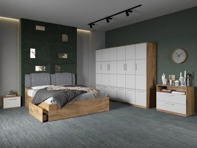 Set dormitor complet Alb/Stejar Adapto C17