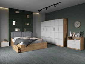 Set mobila dormitor complet Alb/Stejar Adapto C17