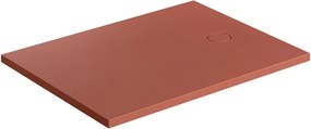 Cadita de dus compozit Omnires AquaRock M+ dreptunghiulara terracotta mat 90x100 cm