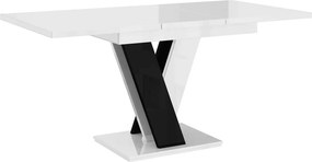 Masă lemn masiv alb Dining extensibilă Quaint Anchor 120/160x80 cm -Negru