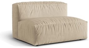 Modul pentru canapea modulară bej cu tapițerie din catifea (de mijloc) Martina – Micadoni