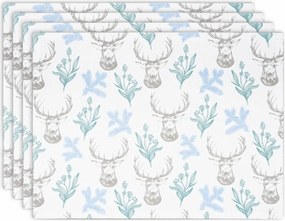 Set avantajos de naproane de masă de Crăciun Ren, 33 x 45 cm, 4 buc.