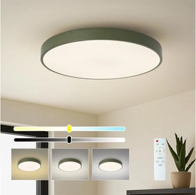 Brilagi - Plafonieră LED dimabilă POOL, 60 W, 230 V, 3000–6000 K, Ø 60 cm, verde + telecomandă