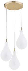 Lustra cu 3 Pendule sticla design decorativ OAKLAND alb/auriu