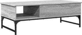 vidaXL Măsuță de cafea, gri sonoma, 100x50x35 cm, lemn prelucrat/metal