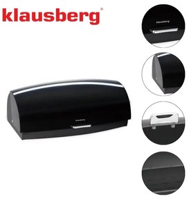 Cutie pentru paine Klausberg KB 7931, 45 cm, Maner ergonomic, Metal, Negru