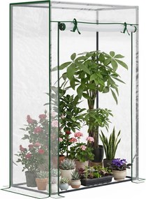 Outsunny Seră pentru Balcon cu Ușă Rulabilă, 100x50x150 cm, Transparentă | Aosom Romania