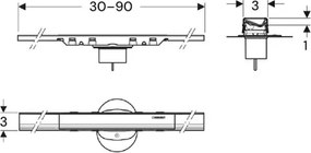 Geberit 154.446.QC.2 - rigolă de scurgere CleanLine 90 x 3 cm, antracit