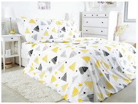 Lenjerie de pat creponata TRIANGLE alba Dimensiune lenjerie de pat: 70 x 90 cm | 140 x 200 cm