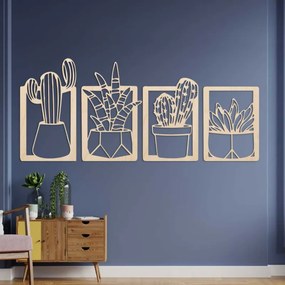 SENTOP | Pictură murală din patru piese cu cactuși și suculente - KOFEN