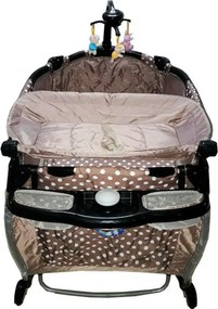 Patut Pliant rotund cu balansoar, Tarc copii Baby Care™ ROUND NEST, Pliabil pe 2 Niveluri cu muzica si Masa infasat, Jucarie Carusel cu jucarii din