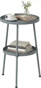 Outsunny Masă de grădină Ø36 cm, masă de balcon din metal, masă pentru luat masa în aer liber, masă rotundă pentru terasă pentru grădină terasă balcon, gri închis | Aosom Romania