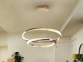 Lustra LED suspendata design circular Orbitas aurie