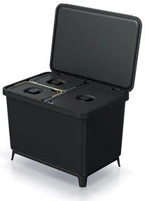 Coș de gunoi, 23 + 10 + 10 l, negru