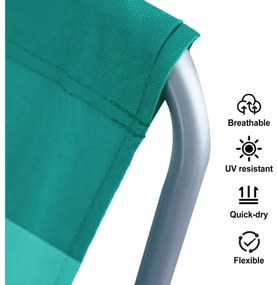 Sezlong pliabil de plaja SAND, dungi verzi