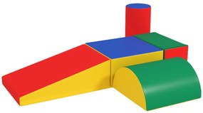 HOMCOM Set Construcții Moi pentru Copii 1-3 Ani cu 5 Blocuri, Multicolor | Aosom Romania