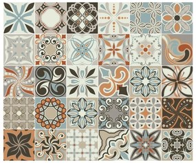 Set 30 autocolante de perete Ambiance Cement Tiles Bali, 10 x 10 cm