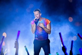 Fotografie Chris Martin of Coldplay NYC 2021, James Devaney