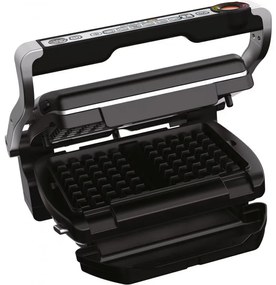 Gratar electric Tefal OptiGrill+ Waffles GC716D12, 2000W, 6 programe, Acoperire antiaderenta Teflon, Placi pentru vafe, Control temperatura, Max 275°C, Inox