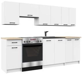 Set mobilier bucătărie 240 cm Ozara II (Alb). 1069376