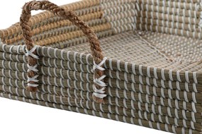 Set 2 tăvi decorative din iarbă de mare împletită, natur și galben, 15 x 52 x 38 cm, „Séry”