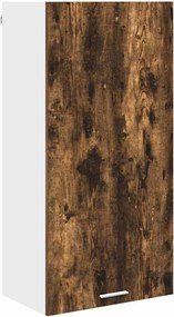 vidaXL Dulap suspendat cu ușă Stejar afumat și alb 50 x 31 x 100 cm