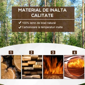 Outsunny Jardinieră de Grădină Dreptunghiulară pentru Plante, 80x33x30 cm, Lemn Natural | Aosom Romania