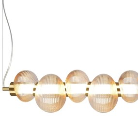 Lustră LED pe cablu BOLLA, 32W/230V, auriu/bej fumuriu