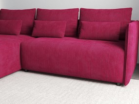 Colțar extensibil dumonde cu ladă de depozitare si sezut confortabil din spuma high-density, Malta Zoom Red 235x185 cm