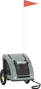 vidaXL Remorcă de bicicletă animale companie, gri, textil oxford/fier