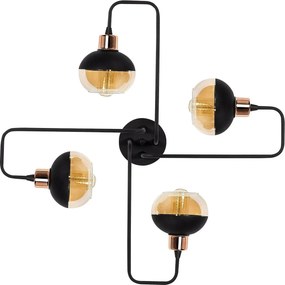 Lustra ANI-N-372, negru, metal/sticla, 72x22 cm