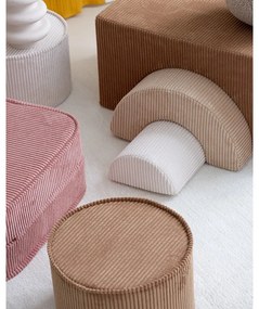 Puf de copii maro cu tapițerie din catifea reiată – Wigiwama