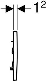 Clapeta actionare rezervor WC incastrat, Geberit Sigma20 (Sigma30), negru lucios, detalii negru mat, 115.883.DW.1