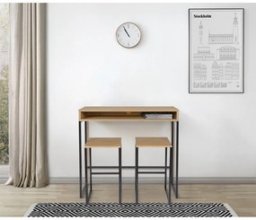 Birou cu blat cu aspect de lemn de stejar 35x100 cm Frame – Woodman