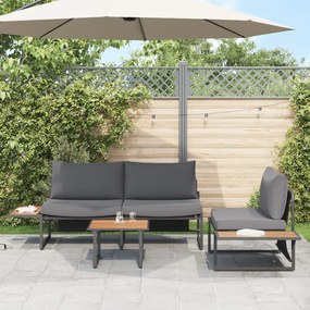 vidaXL Set de masă pentru grădină 3 pcs Antracit Oțel