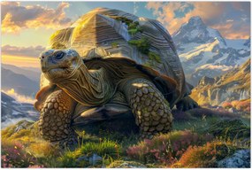 Tablou - Țestoasă și peisaj montan (90x60 cm)