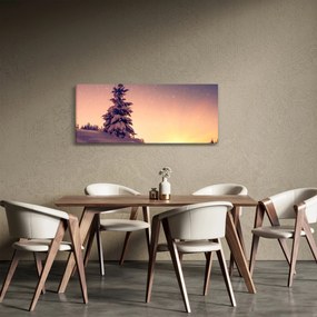 Tablou cu copac înzăpezit pe luncă (120x50 cm)