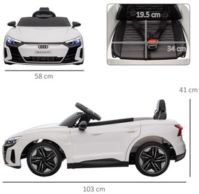 HOMCOM Mașină Electrică pentru Copii cu Motor Dublu, Centură de Siguranță, Telecomandă și Claxon, 103x58x41 cm, Alb | Aosom Romania