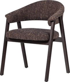 Scaun de dining maro închis cu cotiere tapițat Tunar – WOOOD